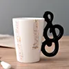 Novità Musica nota Tazza Tazze da caffè in ceramica Tazze da caffè Personalizzazione Tè / Latte / Succo / Succo / Bottiglia di limone Regalo di compleanno di Natale 220423