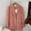 Candy Solid Blends Women Casual Chic Ulzzang Simples Double Double Coats fêmeas Outwear Sweet Sweet Sweet Gentle Streetwear Autumn T220714