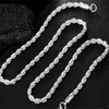 925 Sterling Silver 16/18/20/22/24 inch 4 mm gedraaide touwketting ketting voor vrouwen man mode bruiloft charme sieraden gc1188