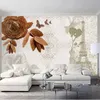 Wallpapers 3d papel de parede personalizado padrão mural vintage padrão, torre, flores pintando para sala de estar