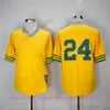 Maglie da baseball vintage di film indossano maglie cucite 24 GreenPullover 27 CatfishHunter Tutti cuciti Nome Numero Away Sport traspirante Vendita Maglie di alta qualità