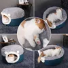 Hoopet 고양이 침대 집 부드러운 봉제 켄넬 강아지 쿠션 작은 개 고양이 둥지 겨울 따뜻한 잠자는 애완 동물 개 매트 220323