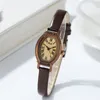 Caijiamin- Diamond New Ladies Watch 20mm Retro Barrel Shell Quartz 시계 학생 틈새 로마 문학적 기질 Old Wristwatch
