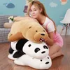 5090 cm dessin animé nous ours nus couché en peluche Grizzly gris ours blanc Panda jouets en peluche enfants Kawaii poupée pour enfants cadeau Q1906062613927765