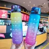 DHL Fast 1000ml Outdoor Water Bottle with Straw Sports Bottles Hiking Camping drink bottle BPA Free Colorful Portable Plastic Cups Wholesale 879 D3