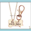 Hangende kettingen hangers sieraden goud sier beste vrienden ketting honden botten bff 2 dollar en sleutelhanger schip drop levering 2021 bmqej