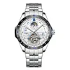 Huiya06 Tourbillon Kijk goud en zilveren mode herenhorloge Crystal Clock luxe jurk Quartz