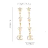 Simple 18K Gold Plated Luxury Brand Designers Double Letters Stud Dangle Hoop Geometric Women Long Tassel Crystal Rhinestone Pearl Earring Wedding Party Jewerlry