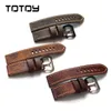 Totoy Vintage Cowhide Bands Adaptable Military Mountaineering Pam Leather Strap 20 22 24 26mm Men's Strap H220419