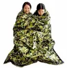 Camouflage Survival Emergency Sleeping Bag Keep Warm camping Waterproof Mylar First Aid Emergency Blanket Outdoor hiking traveling thermal pads