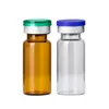 1000pcs / mycket 10 ml Clear glasflaskor med flip-off Caps gummistoppare, 1/3 oz injektionsglasflaska