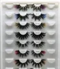 Newest 3D Mink Eyelashes Colorful 100% Mink Lashes Mix Color Pink Blue Red White False Fluffy Soft Cilias Vendor