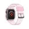 Clear Glitter Watch Case Strap för Apple Watch Bands 41mm 45mm 44mm 40mm Women Armband Armband Iwatch 7 6 5 4 Watchband Accessories