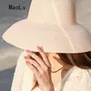 Cappelli a tesa larga Cappello estivo da sole Hepburn da donna Elegante cappello rotondo grande Protezione UV Floppy Paglia Beach Panama Gorro Buket HatCappelli larghiWide We