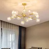 Lustre de luxo pós -moderno lustre de luxo lâmpada de lâmpada de cristal de cristal simples quarto lâmpadas moleculares de lâmpada nórdica