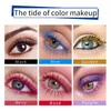 Pudaier 4D Fibre Kolorowy rzęs rzęs z rzęsem grzebienia oka makijaż grubszy zwijanie rzęs Wydłużanie wodoodporne szlachetne efektowne łyki 9 kolorów