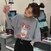 Krótkie rękawie Tshirty Kobiety Wydrukowane szykowne luźne letnie tee harajuku w Ins Bf Tshirt w stylu koreański Hiphop Ulzzang Fashion 220615