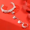 Bracelet étoile papillon argent Bracelet main accessoires pour femmes mode connecté doigt sur bague femme Boho bijouxBangle Inte22