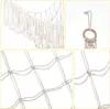 Macrame Toy Hammock Corner Hanging Net Kids Toys Storage Basket Boho Wall Baskets Organizer Hammock Space Saver Triangle Net Bag