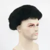 Base ventilée Toupee Afro Perruques de cheveux humains Court Kinky Curly Black Wigss Hommes Afros Perruque Full Lace Hairs Système de remplacement Base Q6