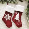 46 cm bas de noël chaussettes suspendues noël rustique personnalisé bas noël flocon de neige décorations fête de famille