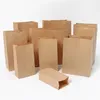 50100pcsKraft paper snack oil proof disposable hamburger packaging take out custom bread chicken chop bag 220706