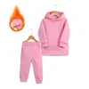 Set Kleidung Jungen Mädchen Kleinkind Solide Hoodies Pullover Sweatshirt Jogginghose mit Taschen 2 Stück Kinder Sweatsuits Outfits