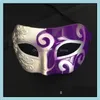 Retro Roman Gladiator Halloween Party Facial Masquerade Mask Venetian Dance Men Assorted Colour Drop Delivery 2021 Masks Festive Supplies
