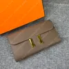 Designer portemonnee Tago Leather H Gold Clasp Flap Envelop Handtas Wallets Lange Vrouwen Kaarthouder Coin Pouch Designers Pas Passporthouder
