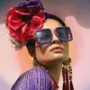 Солнцезащитные очки женщины бриллиант -квадрат Sparkle Punk Crystal негабаритный винтажный творческий UV400 Shades Eyewearsungessunglasses
