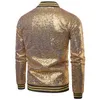 Herrjackor paljett BASIC JACCH COAT Män Performance Gold Night Club Mens bär kläder Zip Up Fashion Spring Autumn Outerwear Menmen's