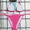 Costumi da bagno con lettere di diamanti Bikini da donna Costumi da bagno con scollo all'americana Spalline sexy imbottite push up da spiaggia Slip per ragazze Costume da bagno estivo per vacanze2823