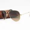 1PCS Designer Brand Classic Pilot Sunglasses Moda Women Women Sun Glasses UV400 Gold Frame Green Mirror 58mm Men's 62mm Lente com caixa 2525