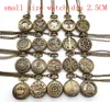 Wholesale 100pcs/lot Mix 30 Designs Case Dia 2.5CM Pendant Chain Quartz Bronze Small Crown Watch Pocket Watch