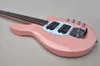 Factory Custom 4 Strings Pink Electric Bass Guitar met White Pickguard Chrome Hardwares Rosewood Fletboard kan worden aangepast