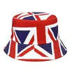 Berets Summer Flag Printed Bucket Hats Women Men Cotton Sunscreen Panama Caps Outdoor Foldable Wide Brim Sun Hat Unisex Hip Hop Bob CapBeret