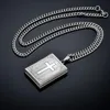 Colliers pendants Religion Cross Bible Livre Collier Christian Choker Gift Femmes PO Cadre de liaison Chaîne Unisex265Z