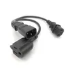 Câble adaptateur séparateur d'alimentation de Type Y, IEC 320 C14 vers US Nema 5-15R plus C13 C14, cordon court à double sortie