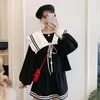 衣料品セットスプリングファッションアニメ学校ユニフォームコスプレコスチューム日本語韓国女子高生ネイビーセーラーJK学生トップススカート4xlclothing