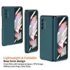 Telefonfodral för Samsung Galaxy Z Fold3 5G TPU gångjärnsskyddsskydd Fold 3 PC med främre skärmtemperat glas
