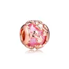 Andy Jewel 925 Sterling Silver Beads Pink Devinative Leaves Charms Tarms تناسب أساور المجوهرات الأوروبية على طراز Pandora