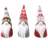 Snöflinga stickad hatt Faceless Plush Dolls Party DecorationsMerry Christmas Window Table Round Nose Noys Santa Elf Toys Festival Accessories 3 8HB Q2