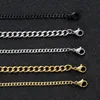 Heren Gouden Kettingen Kettingen Roestvrij Staal Cubaanse Link Chain Titanium Staal Zwart Zilver Hip Hop Ketting Sieraden 3mm7686062