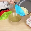 New Silicone Pot Edge Circulator Drain Bowl Funnel Strainer Kitchen Rice Washing Colander Kitchen Accessories H497