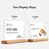A6 T / L Dwa tabela wyświetlacza tablica akrylowa Stand Stand Drewniana reklama plakat zdjęcia Ramka zdjęć
