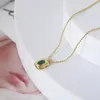 Colares pendentes de pingente Green Zircon Gold Chain Chain Colar Desiger