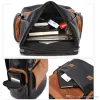 대학 중학교 학생 schoolbag stitching 콘트라스트 컬러 PU 방수 남성 레트로 배낭 남자 PC 가방 야외 여행 노트북 가방