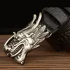 Luxury designer Overbearing Flying Dragon men's belt smooth buckle copper metal classic quality cowhide personality bibcock belt for men