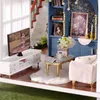 Big Doll House Furniture Miniature Building Kit Diy Dollhouse Kit Roombox Villa Garden Wood House Toy for Children Gifts