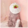 Sweet Strawberry Red Wool Painter Hat Japanese Style Sweet Beautiful Warm Shopping Flat Cap Small Fresh Cute J220722